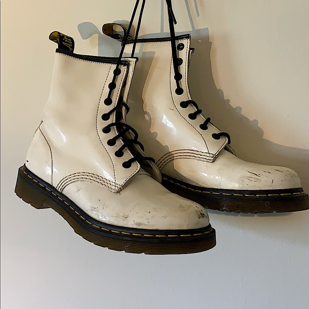 White doc marten boots